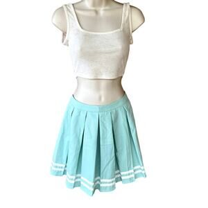 Hot Topic Retro Pleated Mini Cheer Skirt Mint Green Juniors S Skater Tennis 2021
